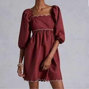Forever That Girl Maroon Scallop Dress Anthropologie. New with tags